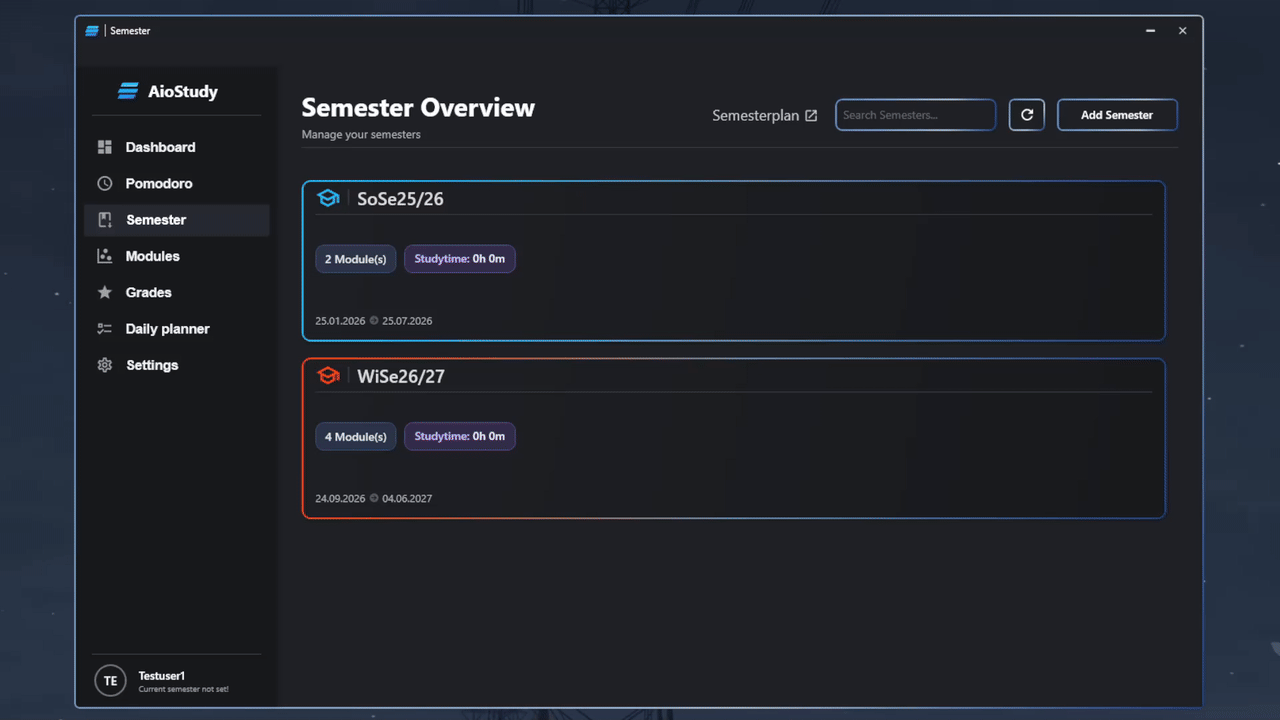 Semester plan demo video